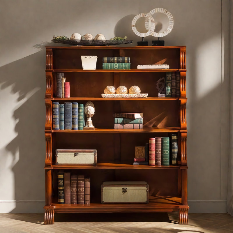 Bibliothèque rétro en bois massif