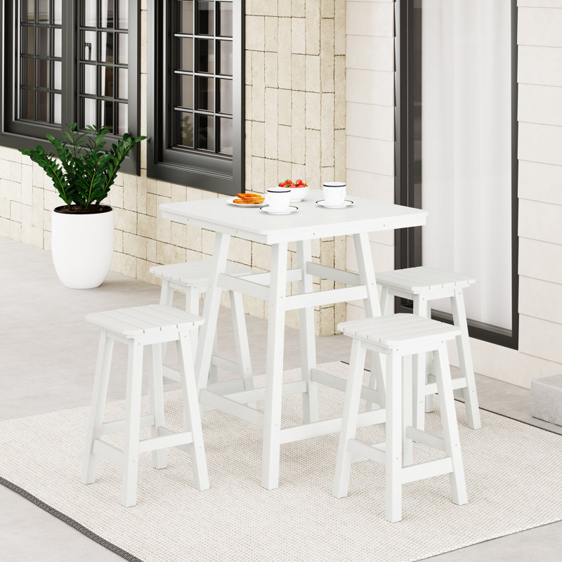 Laguna 5-Piece Square Counter Set, White