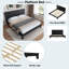 Lit plateforme avec support en lattes de bois et pieds robustes-601144043-601144040