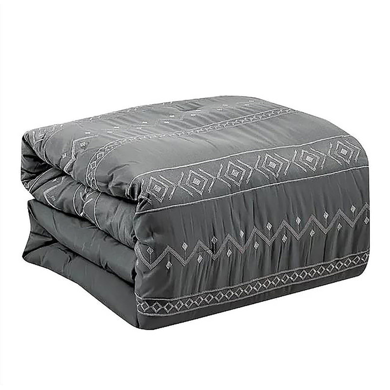 Polyester Geometric Shapes Comforter Set, King Comforter + 2 Shams + 4 Throw Pillows