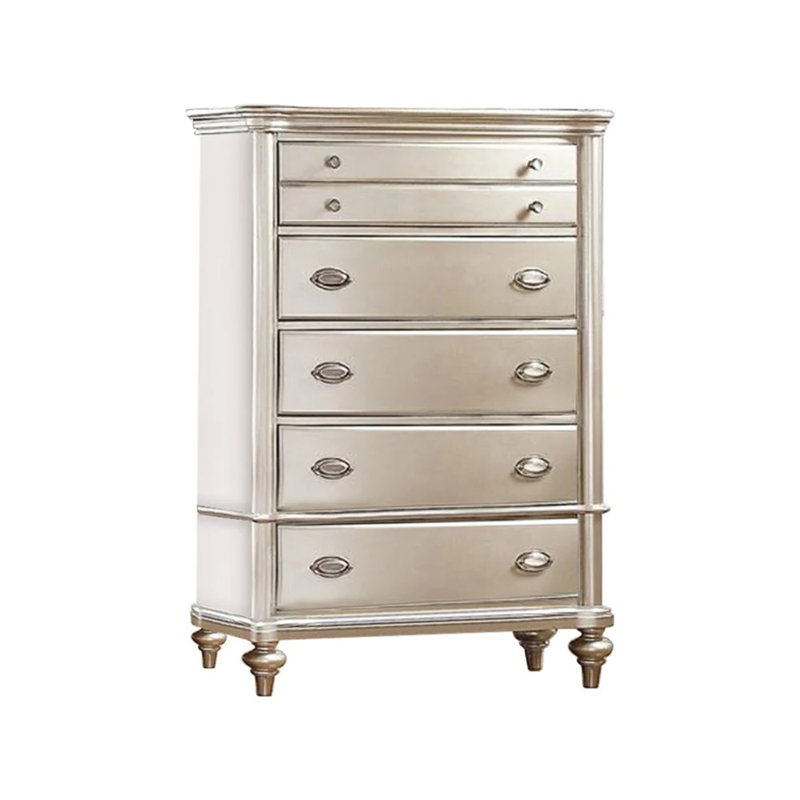 Commode élégante pour chambre à coucher argent / champagne