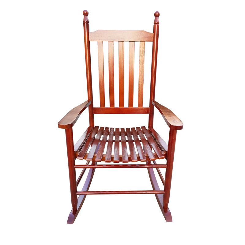 Chaise berçante en bois brun, Brun