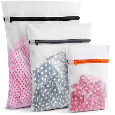 Zulay Home 3 Pack Mesh Laundry Bags for Delicates - Reusable Mesh Laundry Bags 5 Pack Mix 1