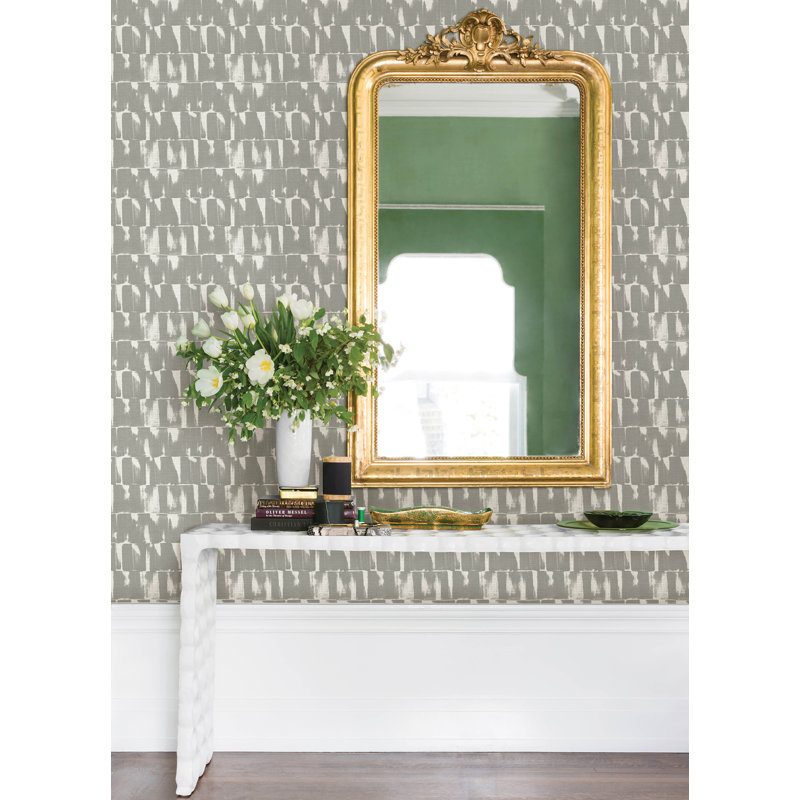 Bancroft Striped Wallpaper Roll, Gray