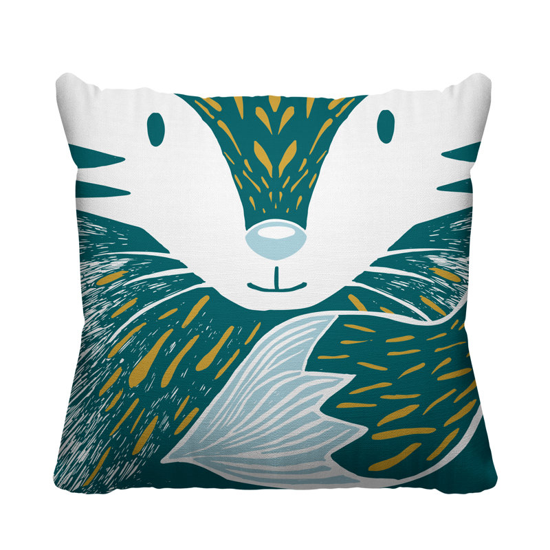 Coussin décoratif d'intérieur Foxy Woodland, Émeraude, L 19 po x H 19 po