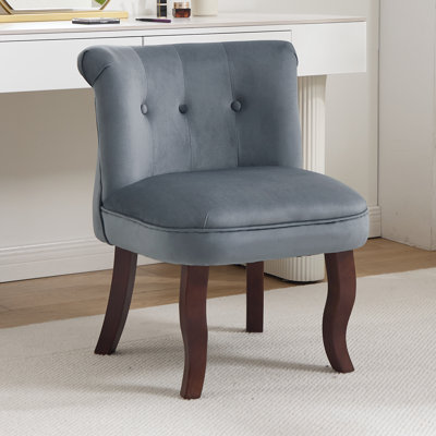 Tabouret de coiffeuse en velours sans accoudoirs et fauteuil de maquillage pour les pieds courbés