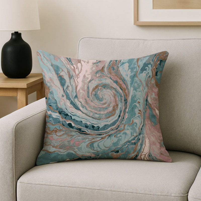 Coussin décoratif intérieur et extérieur Modern, Gris abstrait 37, Carré 18 po