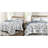 9pcs Quilt Bedding Set Blue Floral Bedspread King Size for Modern Bedroom, Lightweight Comforter with 2 Pillow Shams, 6 Matching Curtains 90x100In-123627398-123627400