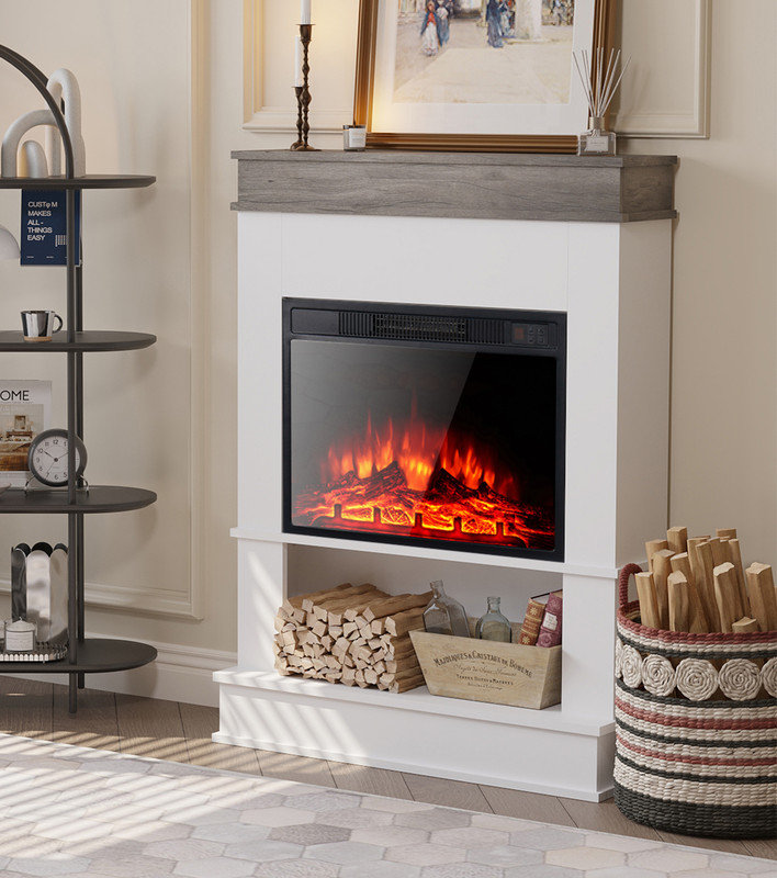 Arleny Marlow Home Co. Electric Fireplace, 108cm H x 80.5cm W x 19.5cm D