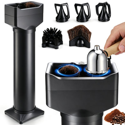 Nettoyeur de porte-filtre 16 L grande capacité, deux têtes de brosse, 3 bacs à linge pour les porte-filtres de 51 et 58 mm, deux installations, 25 sacs à déchets, pour les cafés achalandés