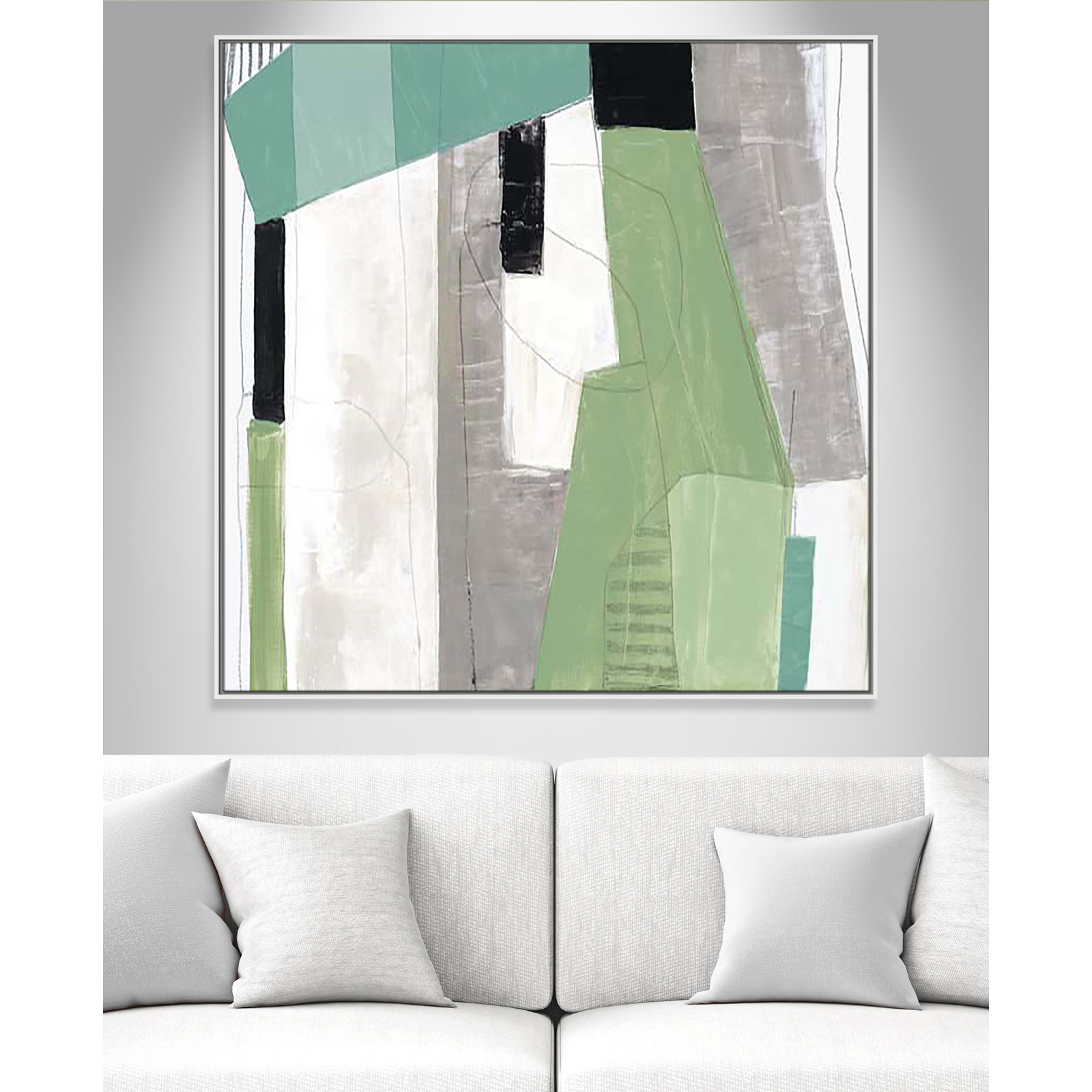 Evergreen Essence I Print, 46.5" H x 46.5" W x 2" D, White Floater Framed