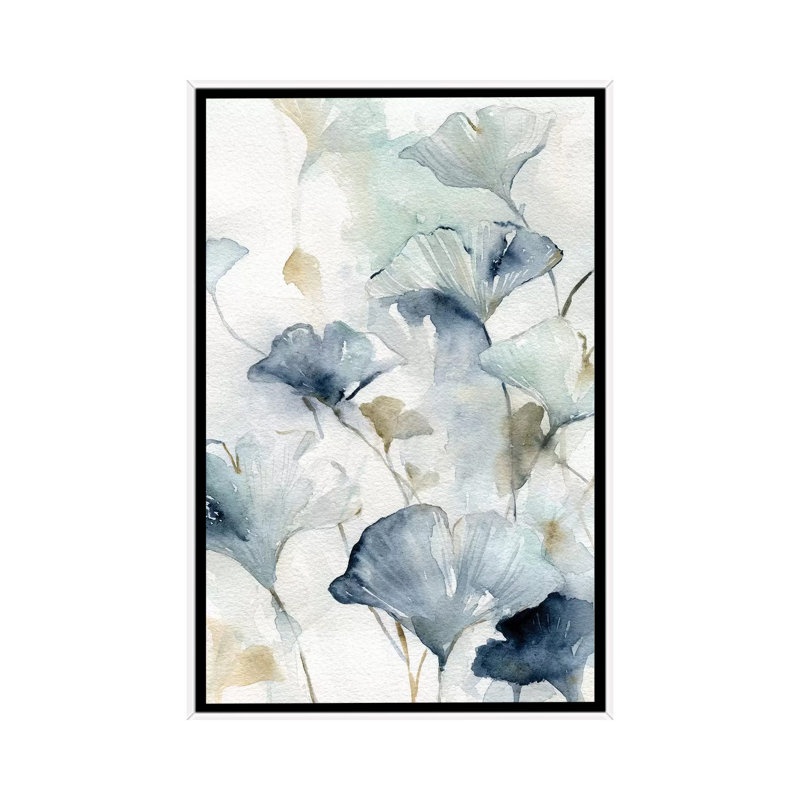 «Indigo Gingko II» par Carol Robinson - reproduction d'art, Pas de tapis, H 40 po x l 26 po x P 1,5 po