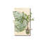 Art mural rectangulaire en bois manufacturé crème et vert-117545966