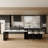 64"-114" Expandable Kitchen Island With Manufactured Wood Top, Wine Bar, 3 Storage Cabinets And Drawers For Open-Concept Kitchens-2050533615