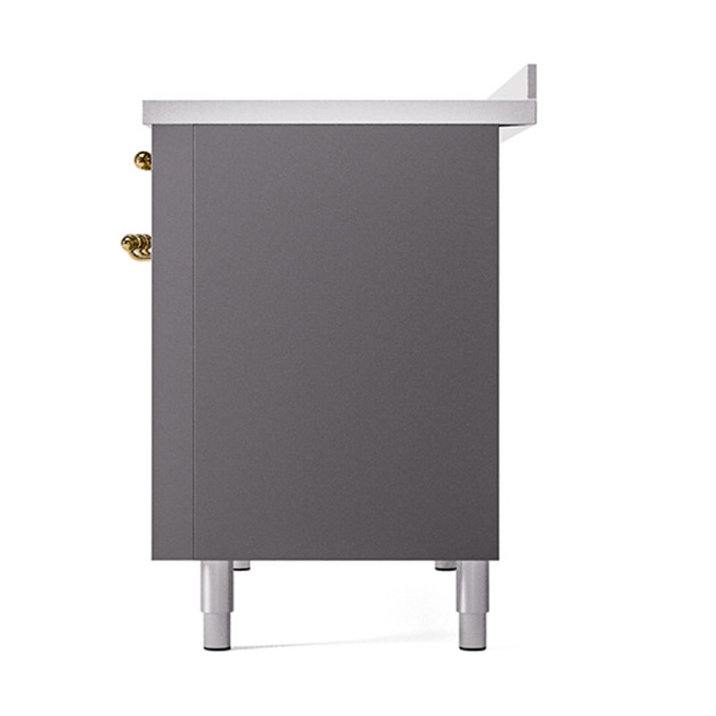 ILVE Nostalgie II 48 in Induction Range, Graphite Matte/Brass