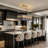 42'' Modern LED Chandelier, Smoked Gray Glass Pendant Light with Adjustable Color Temperature