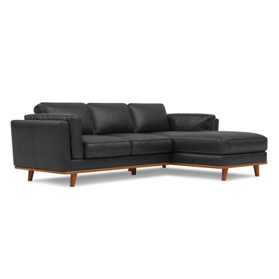 Shanteka Artisan Top Grain Leather Three Seats with Chaise Leather Sofa