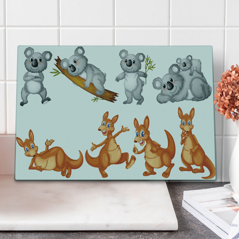 Planche à découper Ambesonne kangourous Koalas brun gris