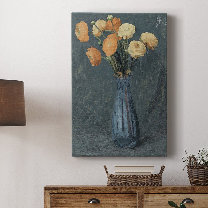 Motif floral rétro CCLII - galerie Cavas, H 18 po x l 12 po