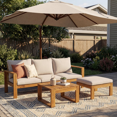 Ensemble de canapé modulaire d'extérieur 3 pièces