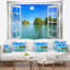 Tapisserie de fenêtre ouverte à l’ocean îlots-28506916