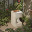 Grover Outdoor Faux Stone Asymmetrical Side Table - White-663836261