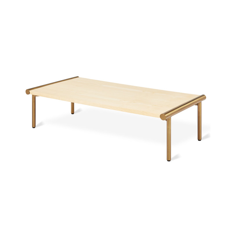 Manifold Nesting Coffee Table, Blonde Ash Top/Brass Base