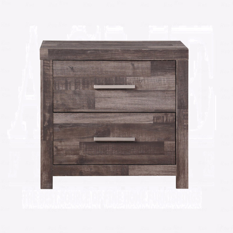 Table de chevet à deux tiroirs Woodenen
