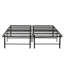Base de lit en métal pour grand lit, construction, supporte tous les matelas, espace de rangement disponible, noir avec matelas pour la stabilité, aide à l'organisation de la chambre à coucher, aucun sommier nécessaire