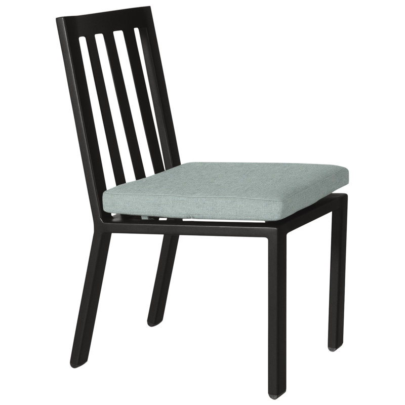 Aris Outdoor Dining Side Chair, Mainstreet Latte, Carbon Black