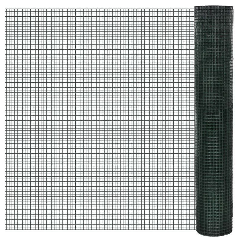 English 100.076cm H x 1000cm W Forest Green Metal Wire/Mesh Fence