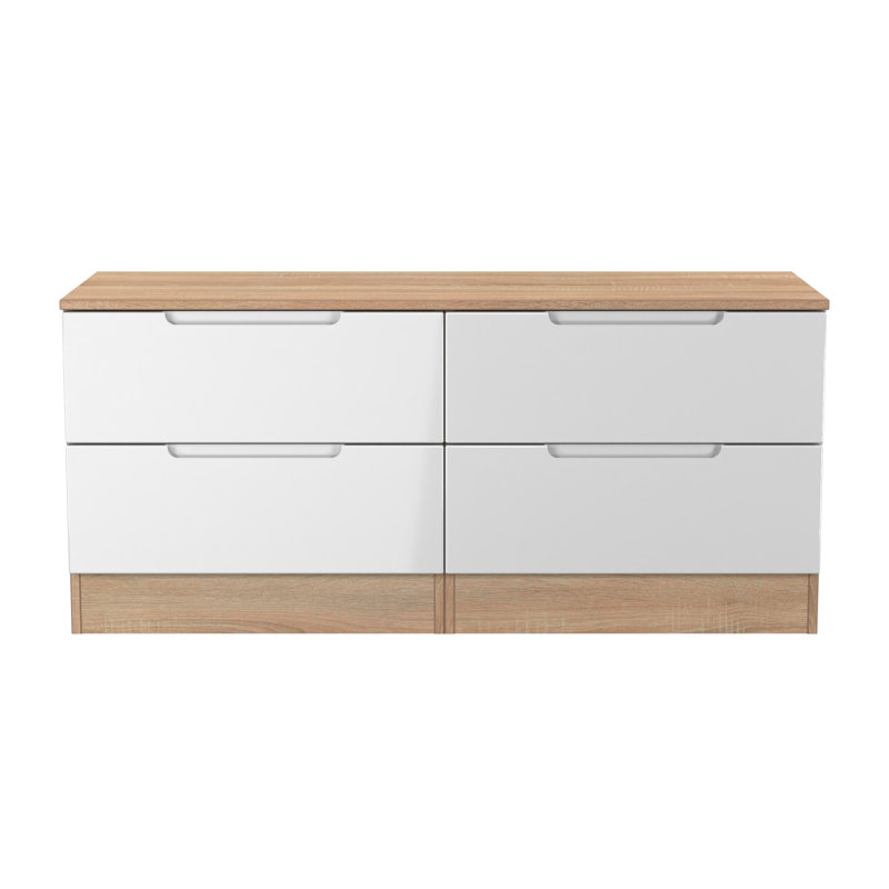 110cm W 4 - Drawer Chest of Drawers, White/Oak