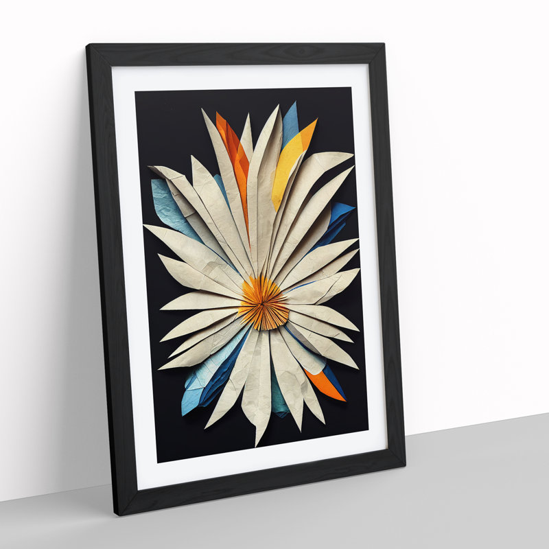 Paper Flower - Single Picture Frame Print, Black Framed, 46cm H x 34cm W x 2cm D
