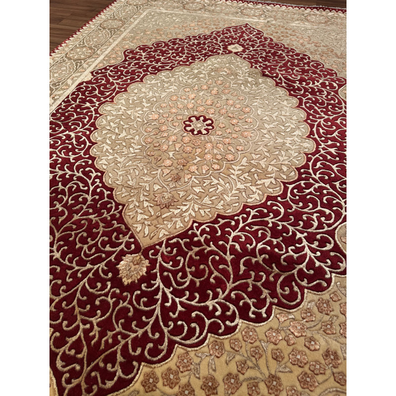 Tapis en laine beige noué à la main Original Original