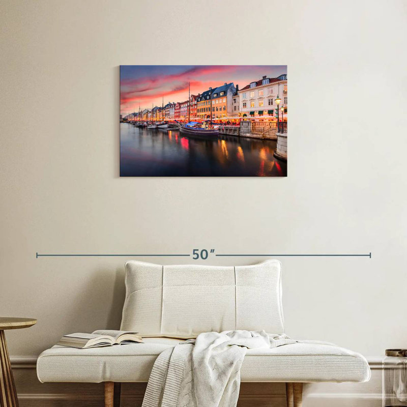 Ravi Nyhavn, canal de Copenhague, H 20 po x l 30 po