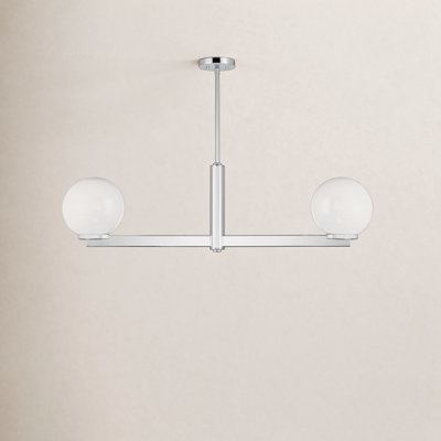 Oshra 2-Light Linear Chandelier in Chrome