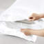 Drap-housse pour lit simple en satin de luxe 4 pièces blanc