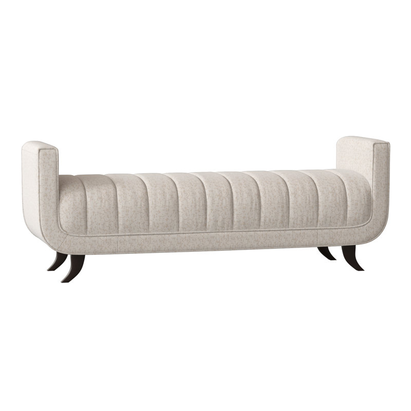 Salon Upholstered Bench, American Walnut, Margaret Lagoon