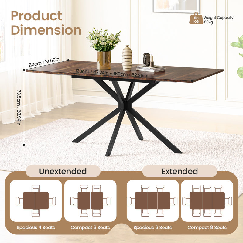 4 - Person Dining Set, Grey, Brown