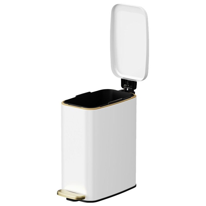 Poubelle de salle de bain 1,6 gallons, Blanc