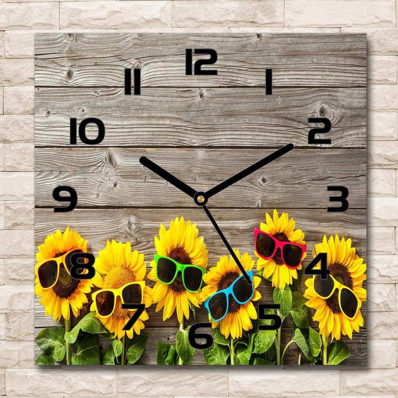 Jonilee Glass Wall Clock, Black