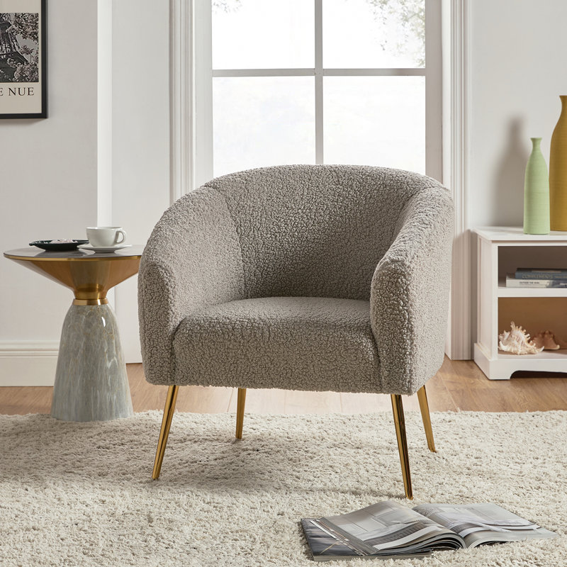 Fauteuil demi-tonneau Dawson, 100% polyester gris