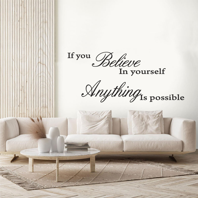 Décalcomanie murale «If you Believe in Yourself N'importe quoi est possible» - citation inspirante, autocollant en vinyle
