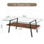 Table basse moderne et moderne avec plateau en verre trempé et pieds en métal, élégante et fonctionnelle pour tout salon.-1609802785-1609802799