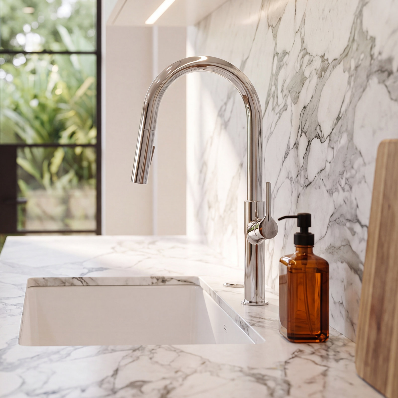 KIBI Fusion Pull-Down Kitchen Faucet, Chrome