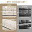 Canapé modulaire surdimensionné de 130 po en forme de nuage, canapé 3 places en velours côtelé haut de gamme, accoudoirs très épais, coussin ergonomique, conception ergonomique, assemblage facile, idéal pour les salons, crème-1203720895-1203720893