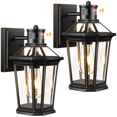 Motion Sensor Outdoor Wall Lights for House, Dusk to Dawn Porch Lights Lantern