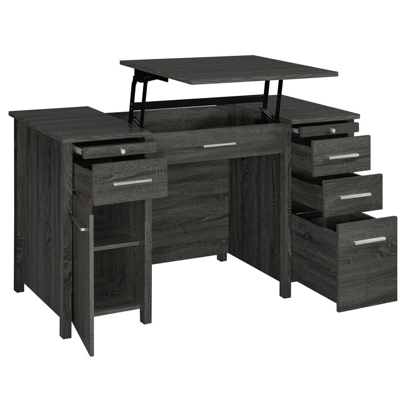 4-Drawer Lift Top Office Desk, Gray
