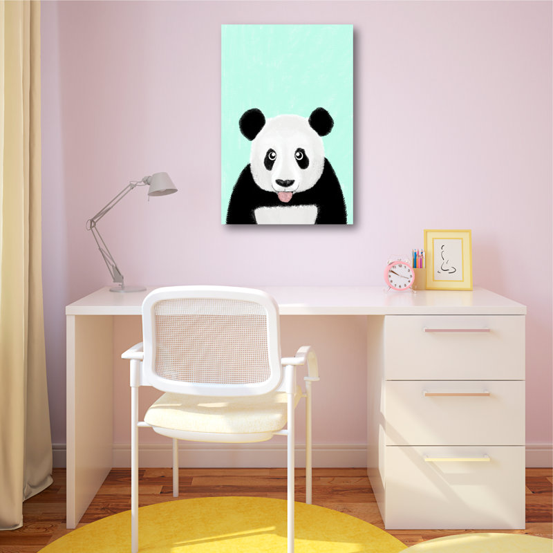 Reproduction d’art sur toile mignonne Panda, H 18 po x l 12 po