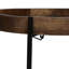 Élégante table ronde en bois de manguier avec pieds en fer pliables et plateau mobile, H 22 po x 26 po